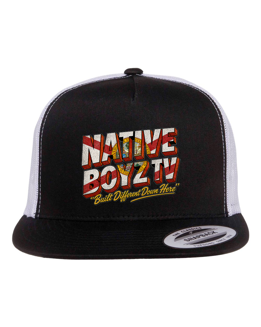 Native Boyz Tv "Built Different Down Here" Black-White Hat