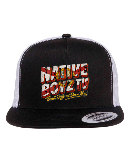 Native Boyz Tv "Built Different Down Here" Black-White Hat